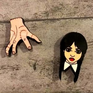 Wednesday Addams And Thing Asymmetrical Stud Earrings